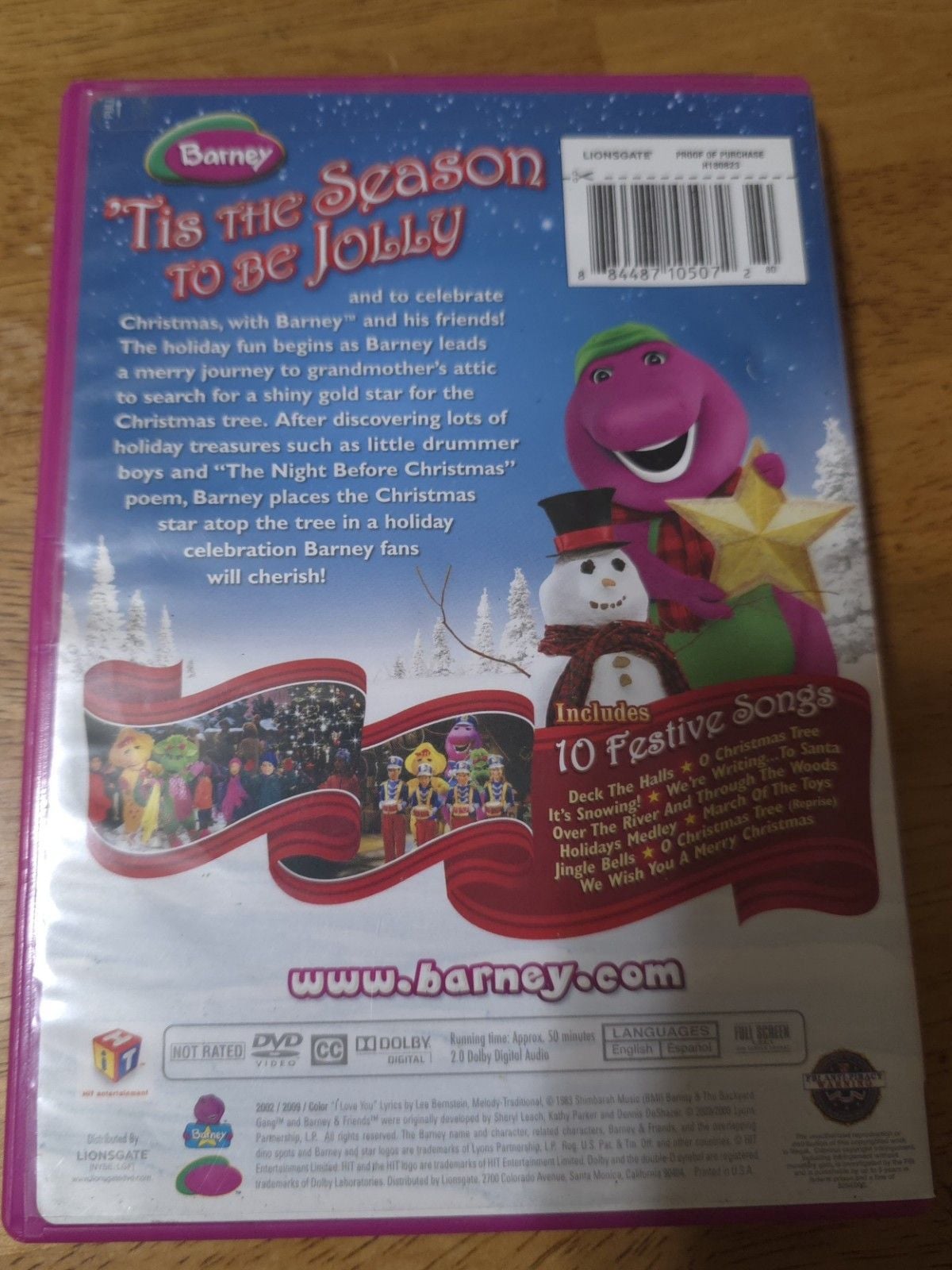Barney Christmas Star DVD Used 2002 Holiday Kids Movie Educational Family Series 2