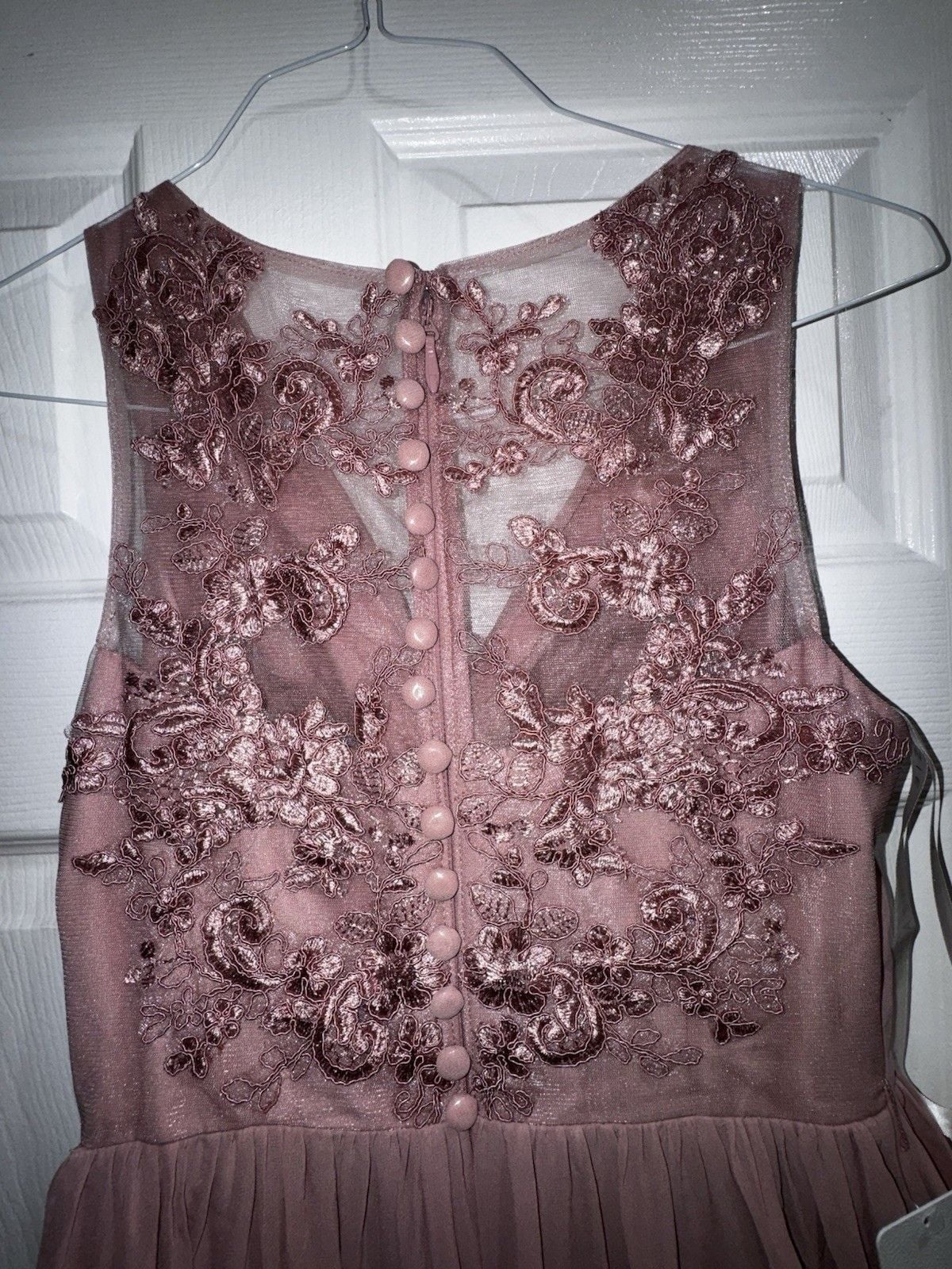 Azazie KingsleyDesert Rose A-Line Lace Chiffon Dress 7