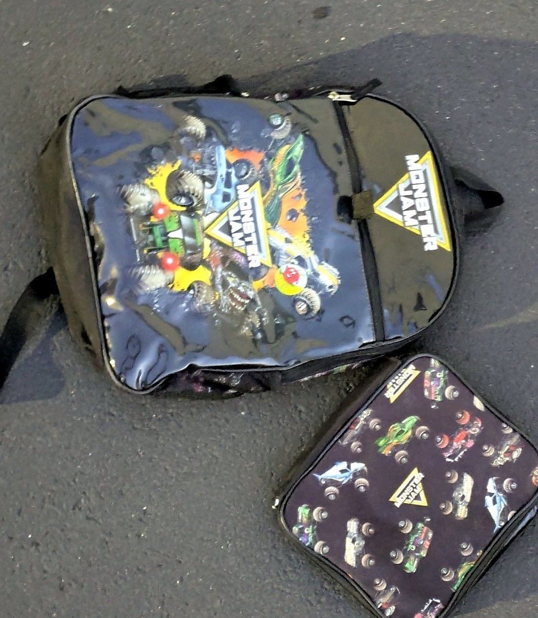 Monster Jam Backpack Lunchbox Set Kids Grave Digger Megalodon 1