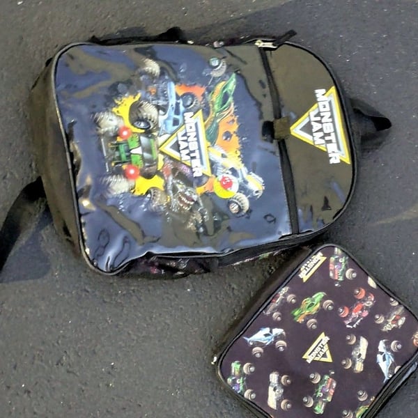 Monster Jam Backpack Lunchbox Set Kids Grave Digger Megalodon