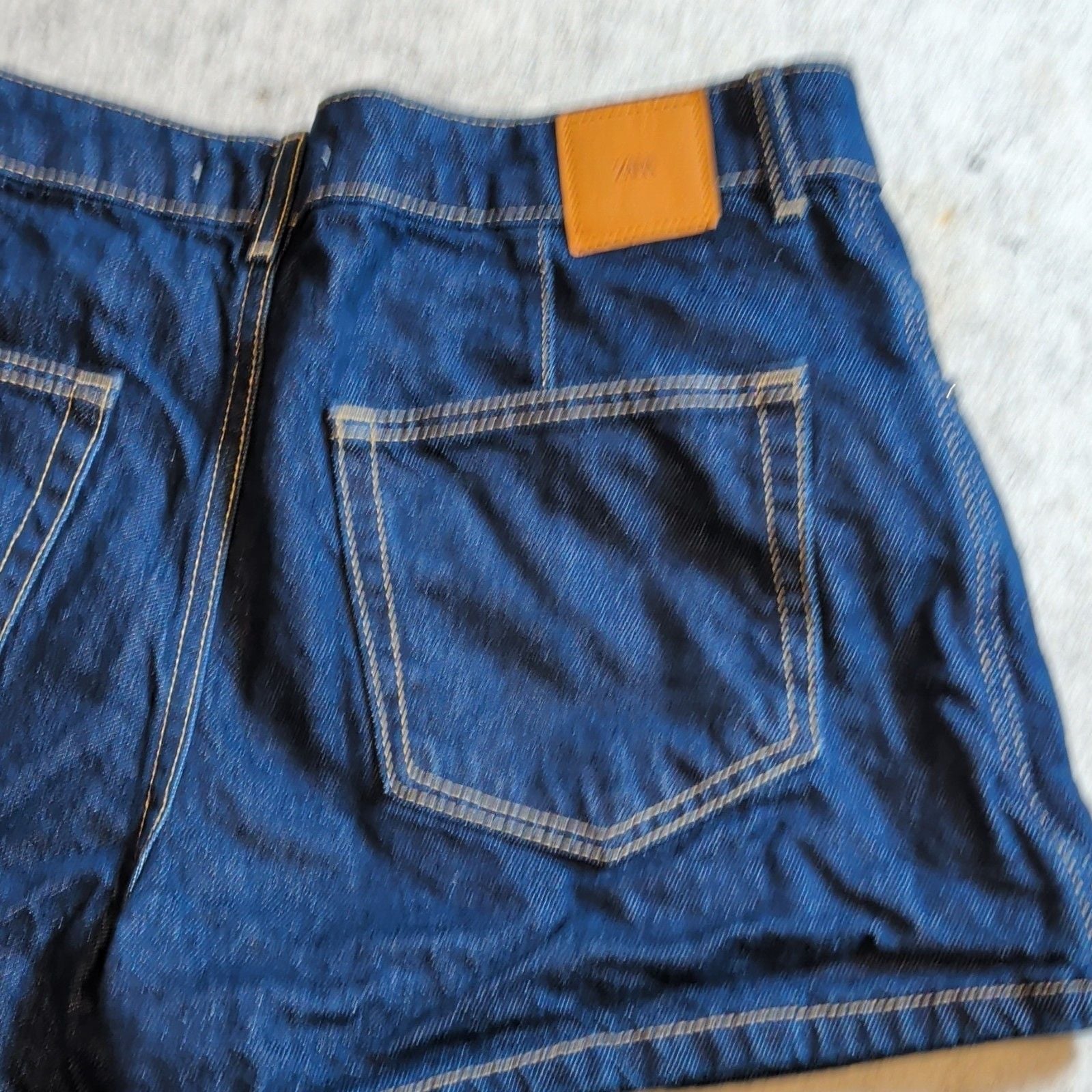 Zara Denim Two Piece Set Crop Shirt Small Wrap Skort Medium Z1975 Co Ord Blue 17