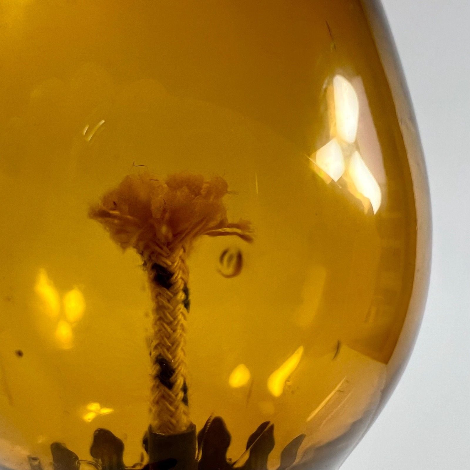 Vintage Chap Stick 1976 Amber Glass Mini Oil Lamp "The Last Supper" Hong Kong 12
