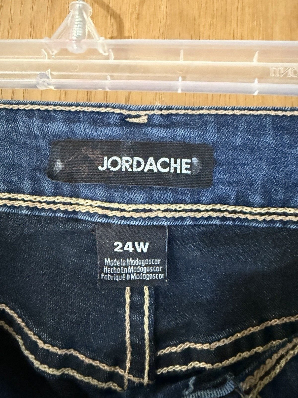 Jordache Women’s Plus Size 24W Skinny Jeans Blue Medium Wash Denim 5-Pocket 4