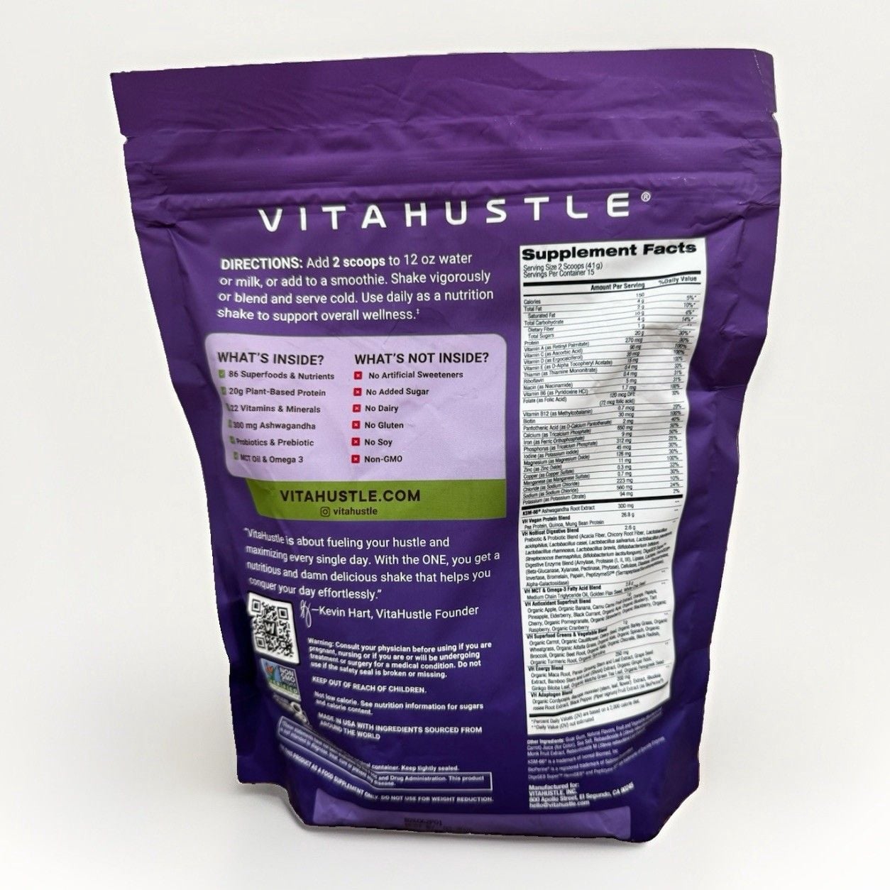 VitaHustle ONE Vegan Protein Powder, Blueberry Cobbler, 15 Servings 2
