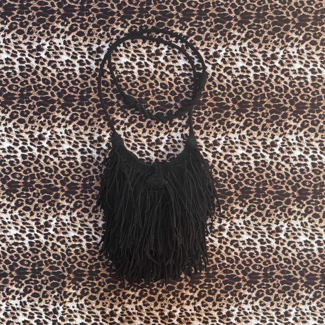 y2k black western fringe purse 2
