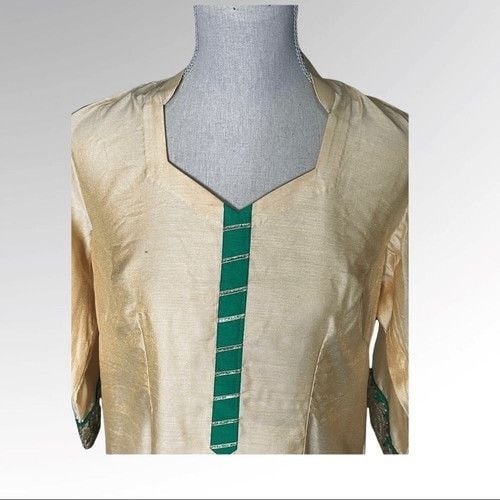 Indian/Punjabi Gold With Green Salwar Kameez 3pc Suit 7