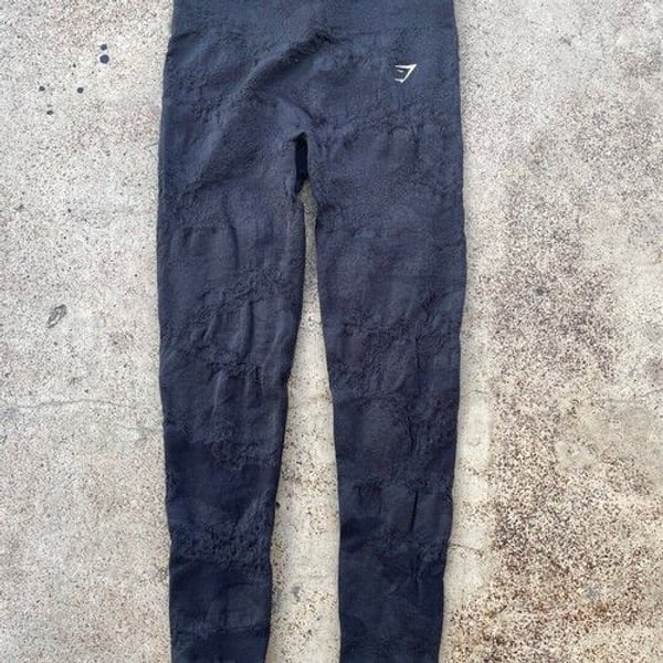 Gymshark Black High Waisted Textured Leggings