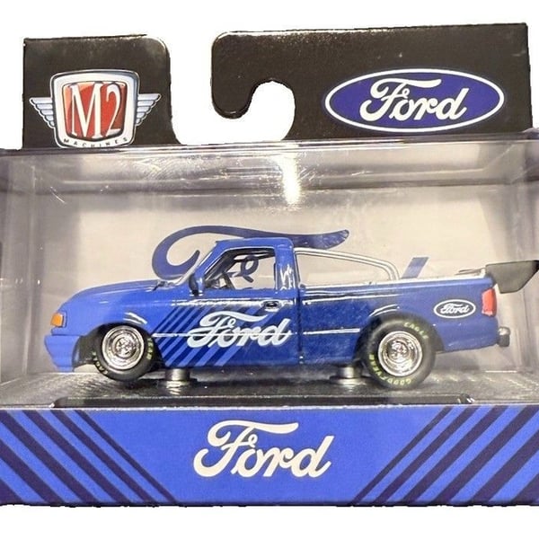 M2 Machines Auto-Trucks 1995 Ford Ranger XLT 1/64 Blue Diecast Drag Truck R112