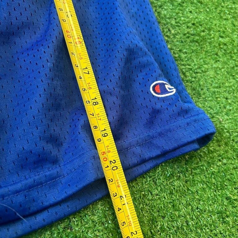 Vintage champion Men's Blue Mesh Athletic Shorts fits like medium 5
