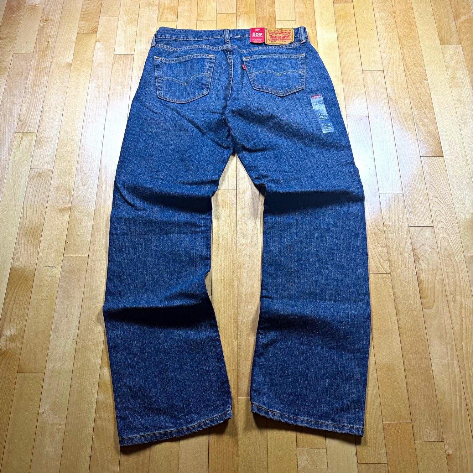 Levi’s 559 Jeans Mens 34x34 Relaxed Straight Dark Wash Denim NWT 00559-2765 2