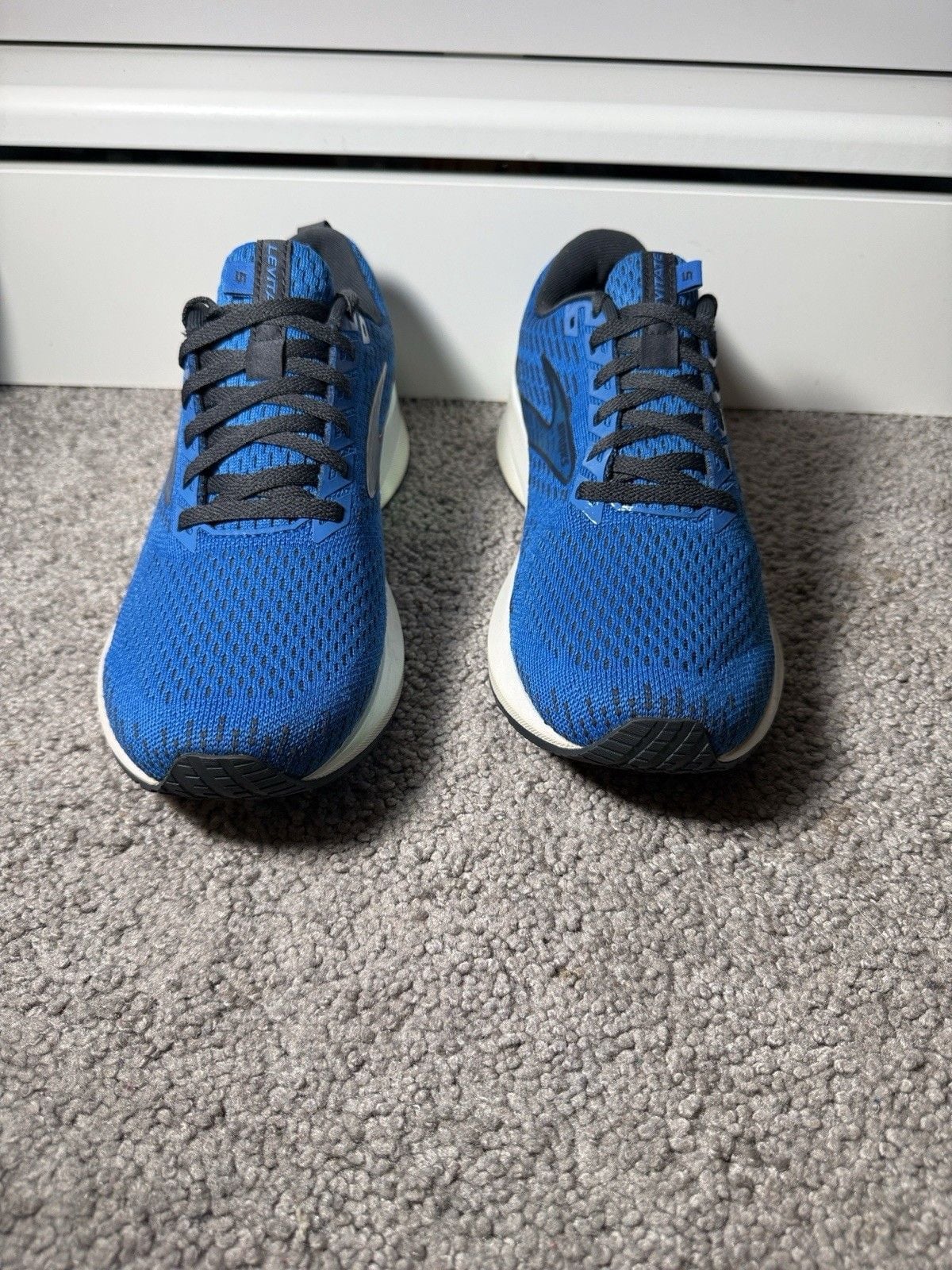 Brooks Levitate 5 Men's Blue India Ink/White Lace Up Knit Low Top D 3