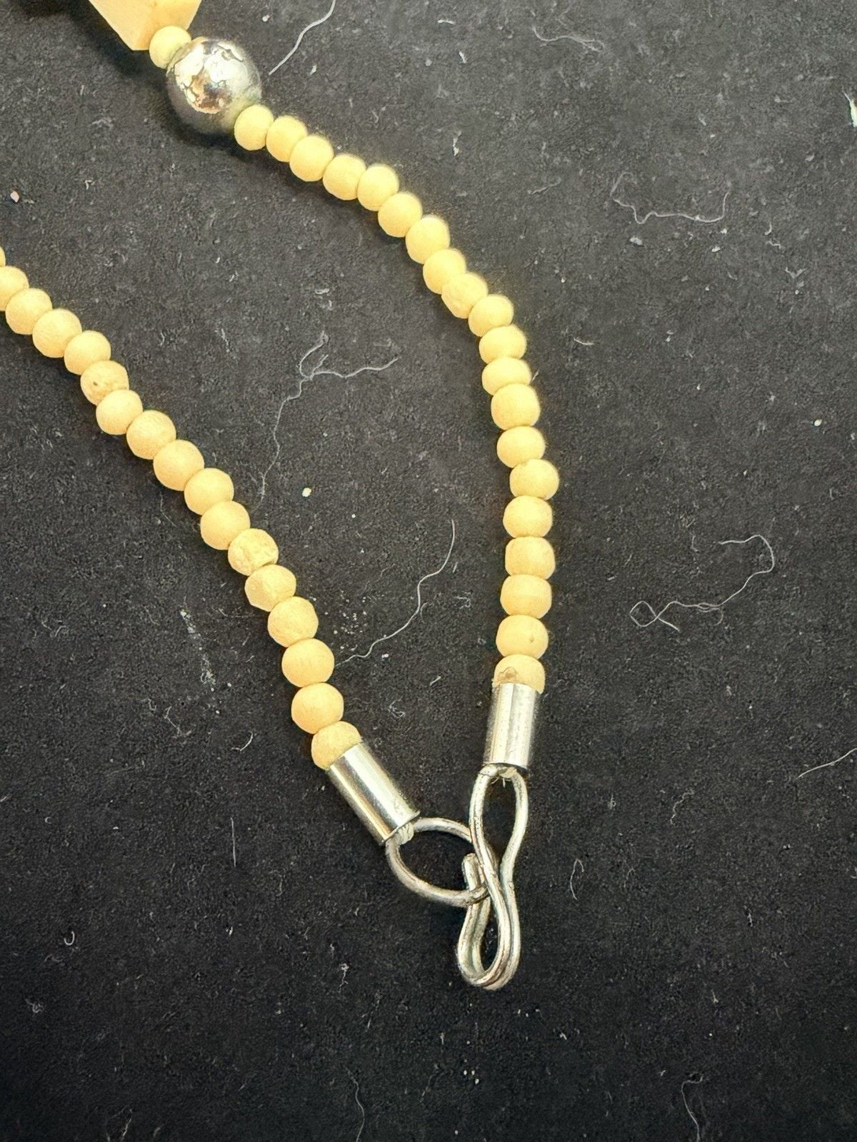 Vintage Carved Bovine Bone Elephant Pendant Necklace Safari Tribal 70s 99g 7