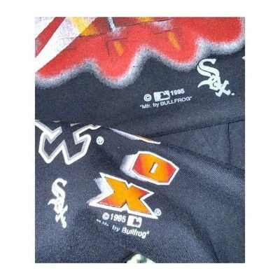 Bull Frog Chicago White Sox Set Mens XS/S Vintage 1995 MLB T-Shirt Shorts Black 7