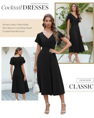Dokotoo Women's V Neck Elegant Party Dress/SIZE XL 4