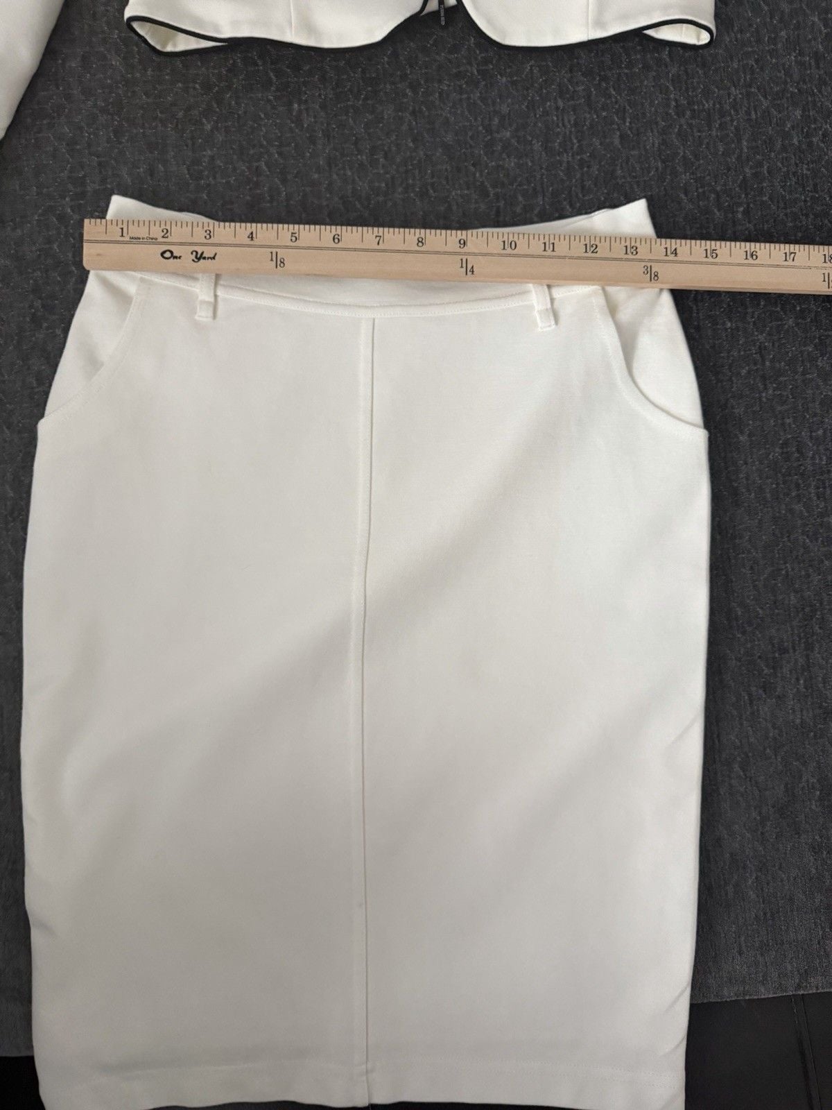 PLEIN SUD JEANIUS White/Black Piped Zip Jacket & Skirt 2pc Set US 4 10