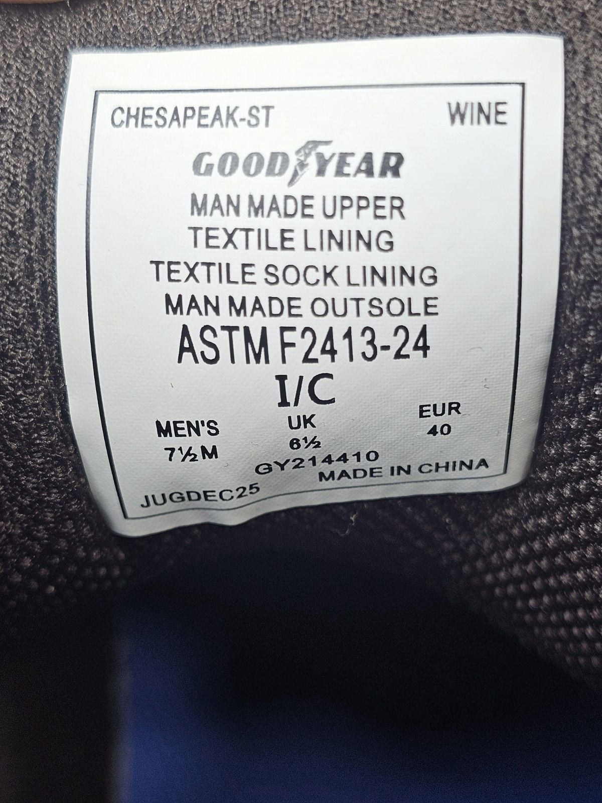 Goodyear Chesapeake-ST Steel Toe Work Boots Wine Men's 7.5M GY214410 New 3