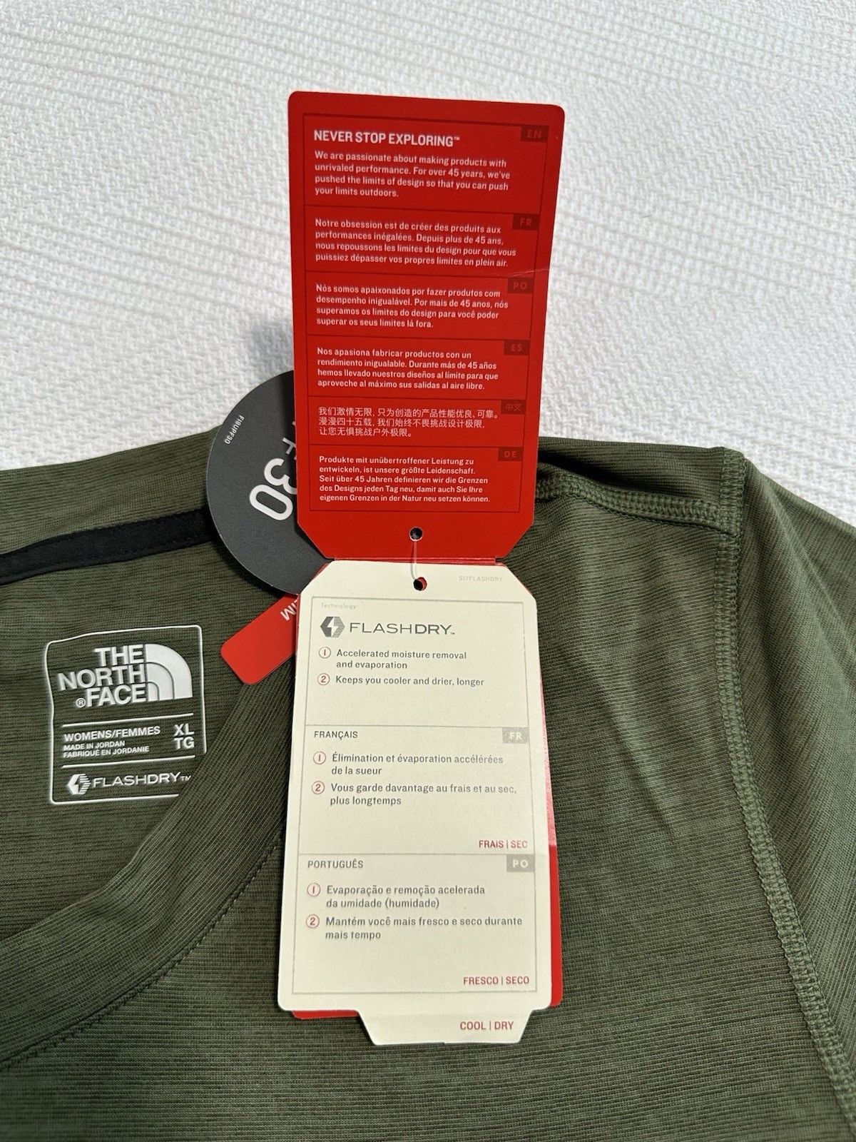 The North Face Women’s XL T Shirt Green Short Sleeve UPF 30 NEW 8