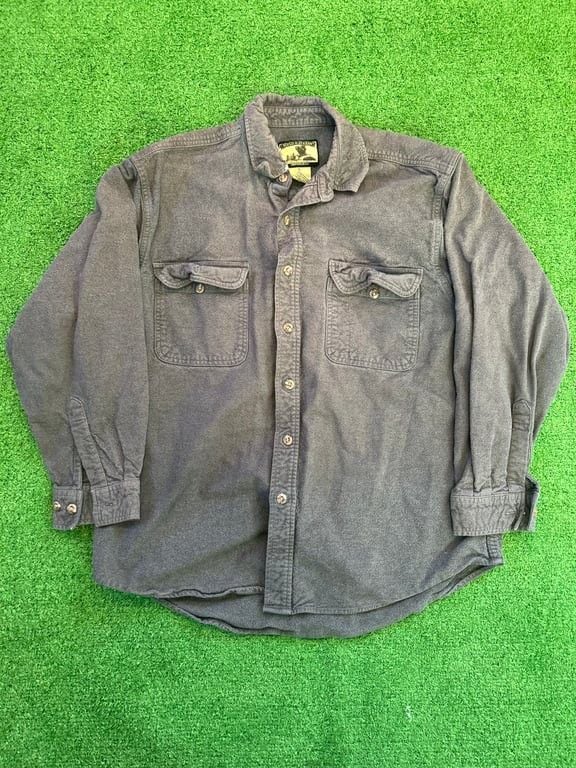 Field & Stream Men's large Grey Button-Up flannel Shirt 2