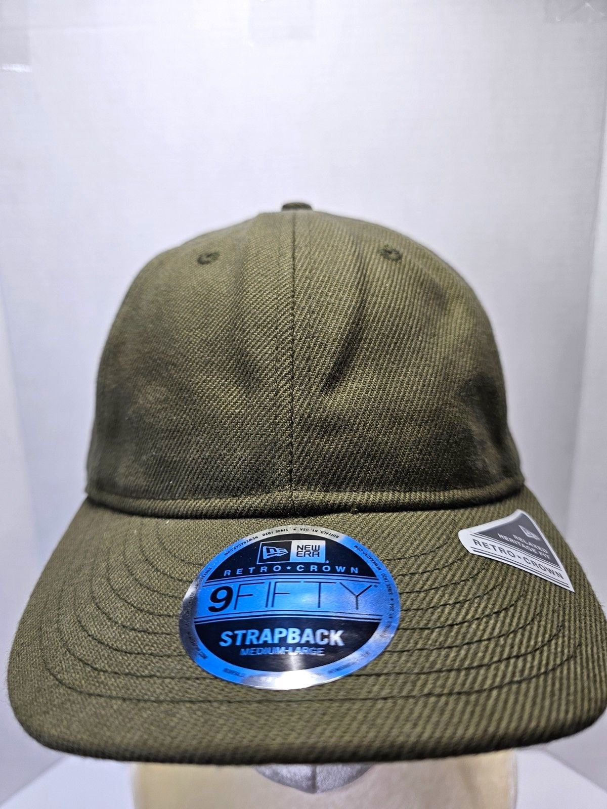 New Era Halley Stevensons 9FIFTY Retro Crown Waxed Cotton Olive Hat M/L 2