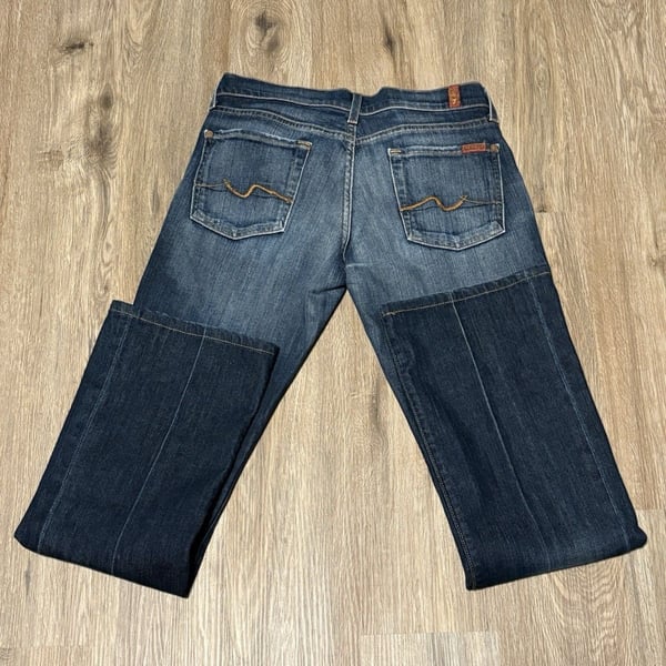 Vintage 7 For All Mankind Low Rise Bootcut Jeans Women’s Size 29 Blue Y2K Denim