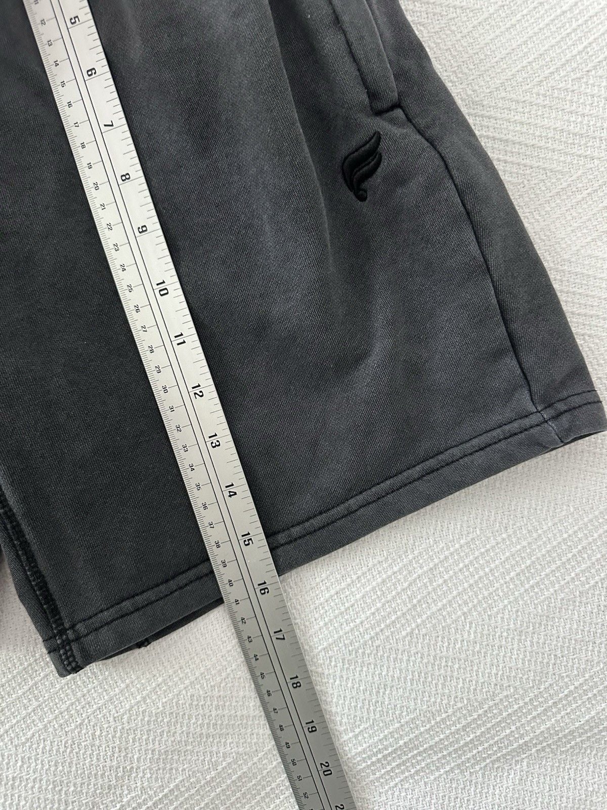 Men's M Gray Solid Cotton Knit Athletic Shorts 5