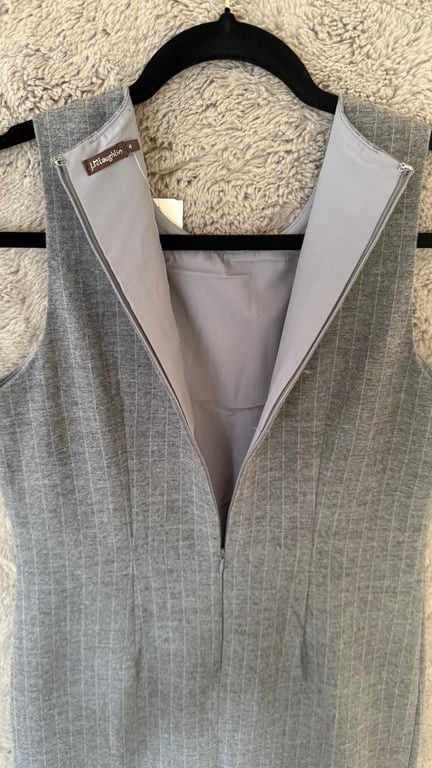 NWT J. McLaughlin Murphy Dress Grey Pinstripe Size 4 Wool Career Office $238 9