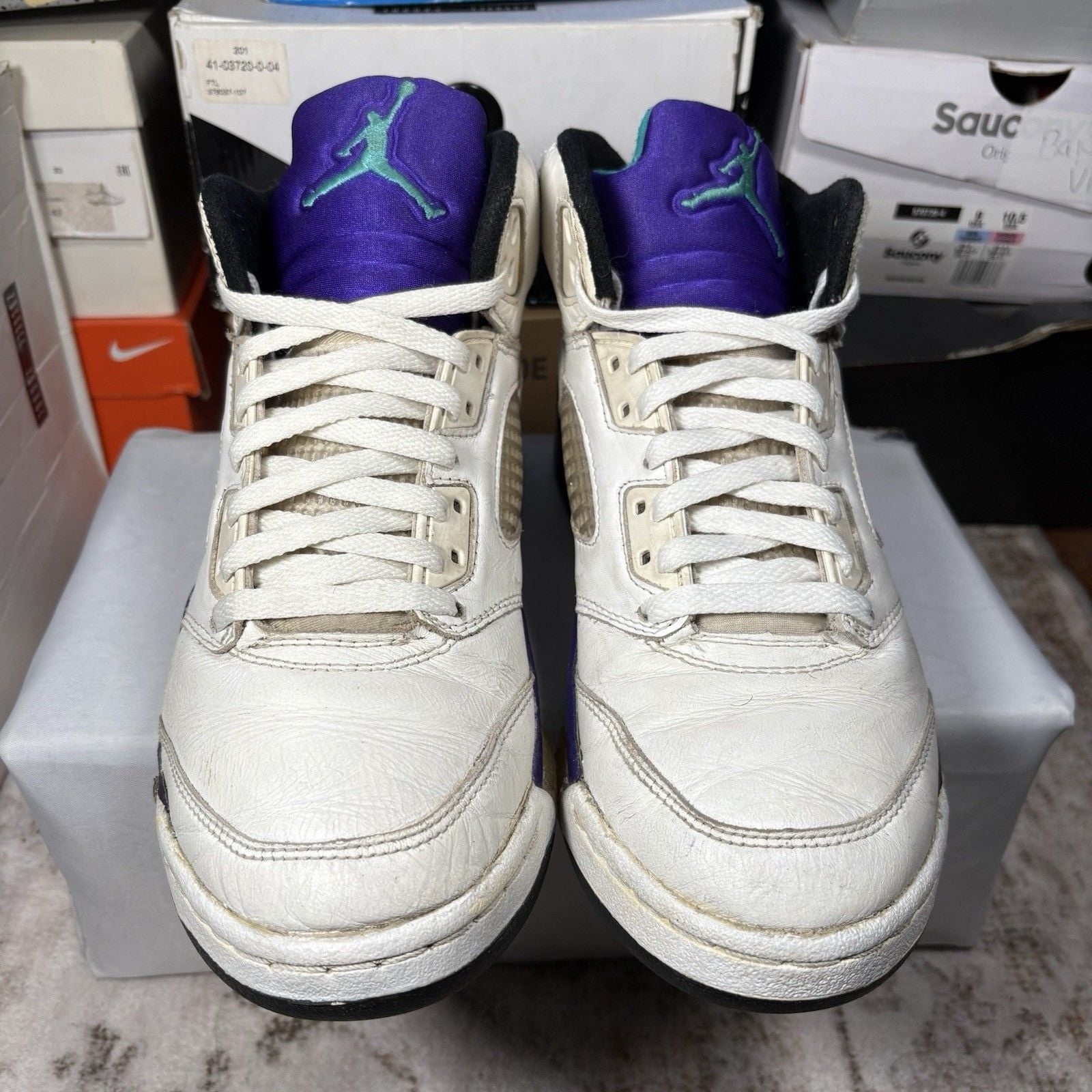 Size 8 - 1990 Air Jordan 5 Grape OG Vintage 4
