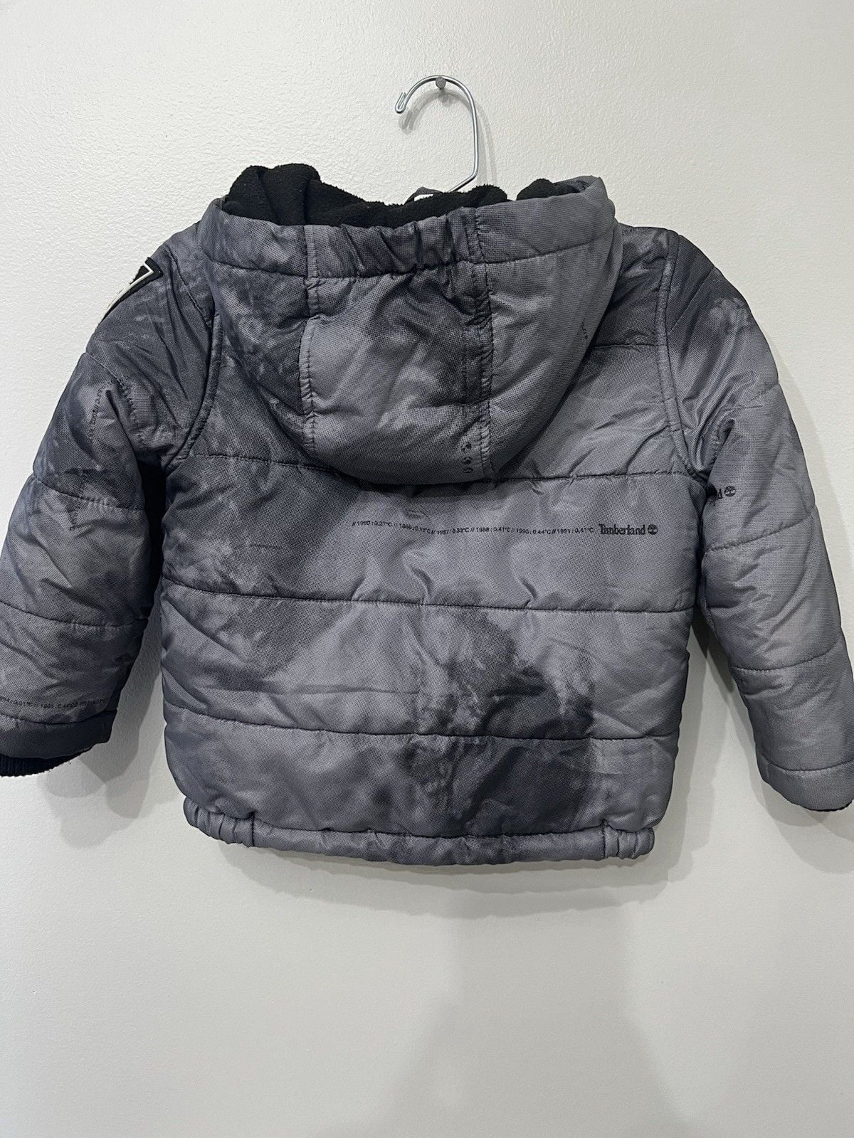 Timberland Boys Gray Hooded Insulated Puffer Jacket 3T 7