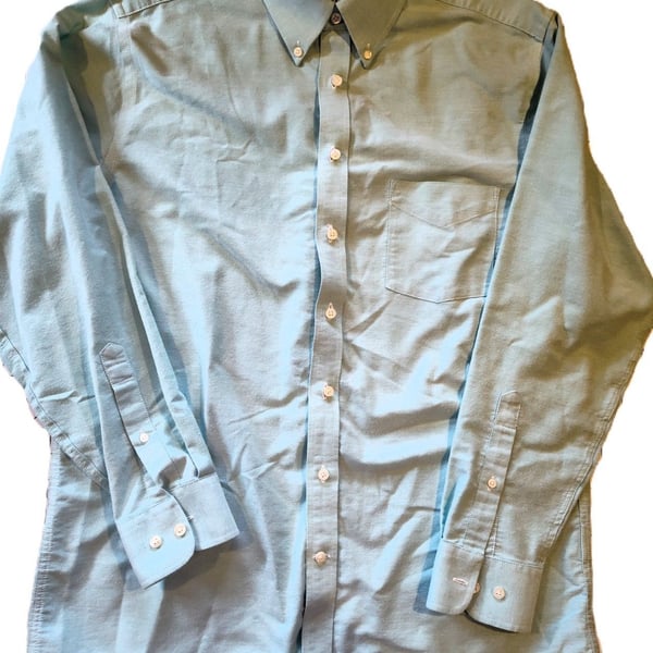 Stafford Mens Regular Fit Light Blue Travel Performance Super Shirt 16 34-35