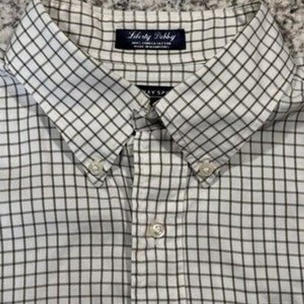 Hathaway Men’s Button Down Business Casual Oxford White 100% Combed Cotton Large