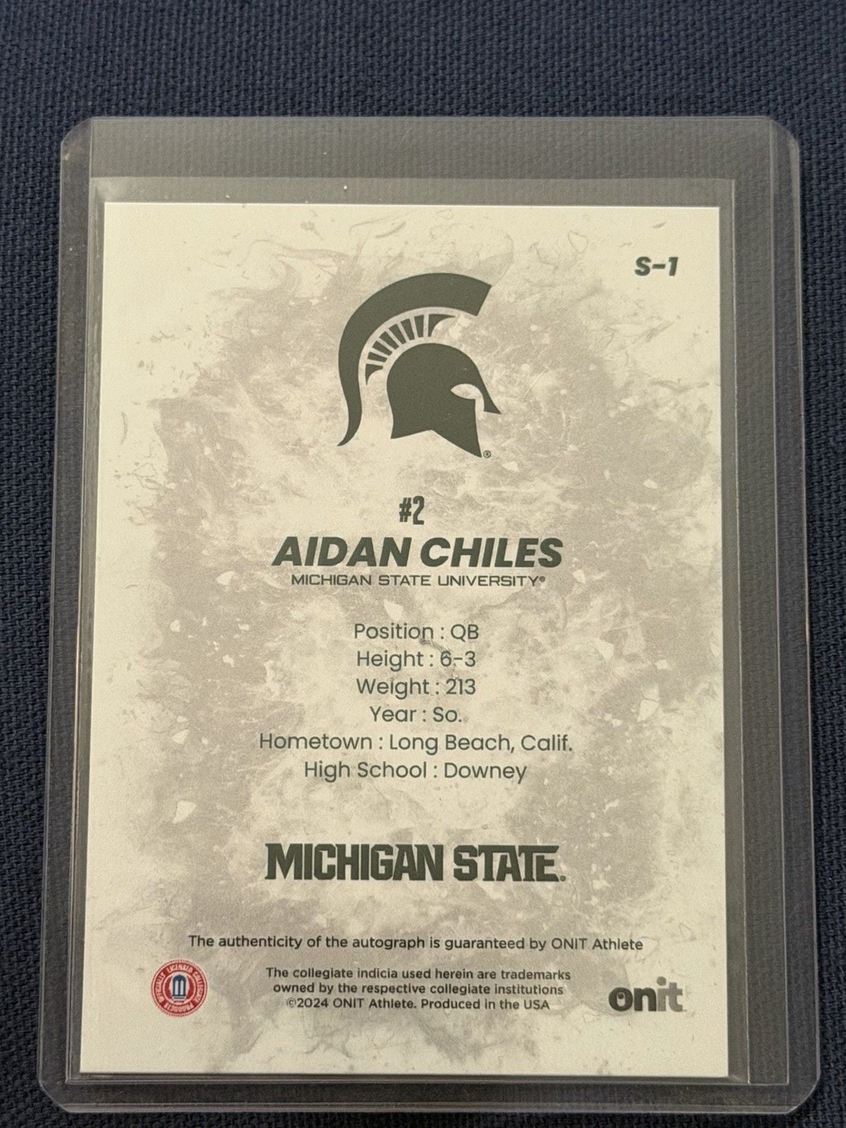 ONIT 2024 Signature Series Aidan Chiles Auto SP Football Card S-1 /100 2