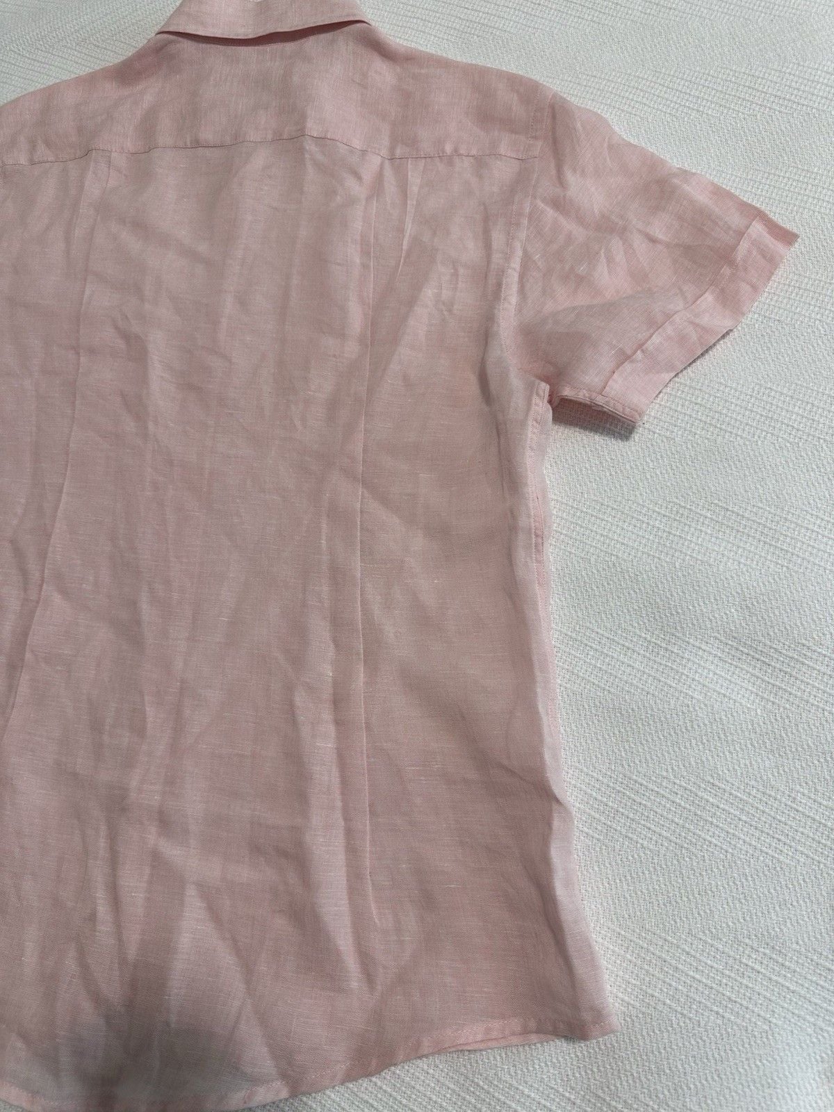 Rodd & Gunn Shirt Mens Pink 100% Linen Short Sleeve Size M 12