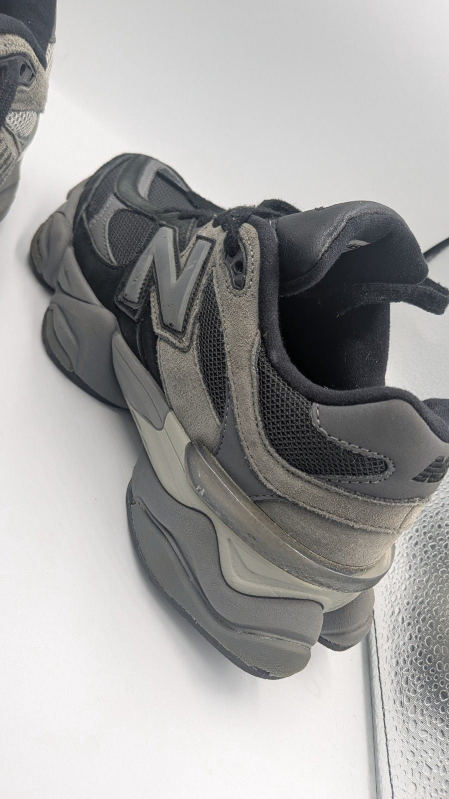 New Balance 9060 Black Castlerock Black/Gray Men's Low Top Lace-Up Sneakers 8