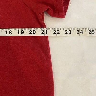 Express Men's Red Crew Neck T-Shirt with Black & White Logo Stripe Size L 6