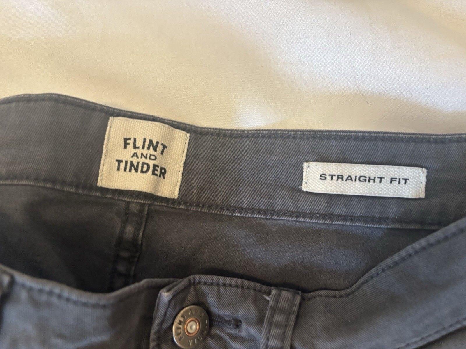 Flint and Tinder Men’s Straight Fit Straight Leg Pants Gray Solid 29W 4