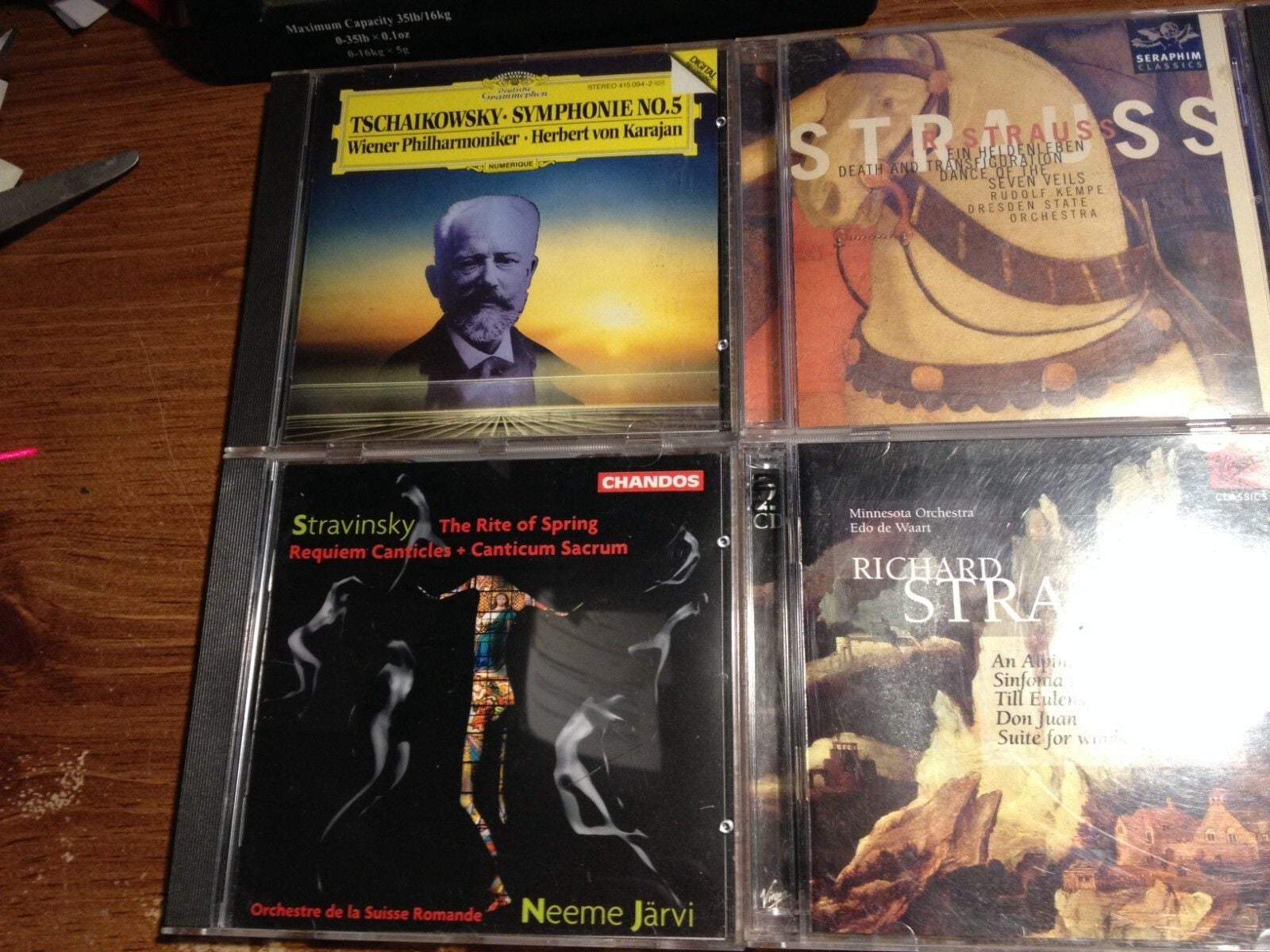 LOT OF 6 CLASSICAL CD'S (STRAVINSKY TSCHAIKOWSKY STRAUSS BRAHMS BERNSTEIN JARVI 4