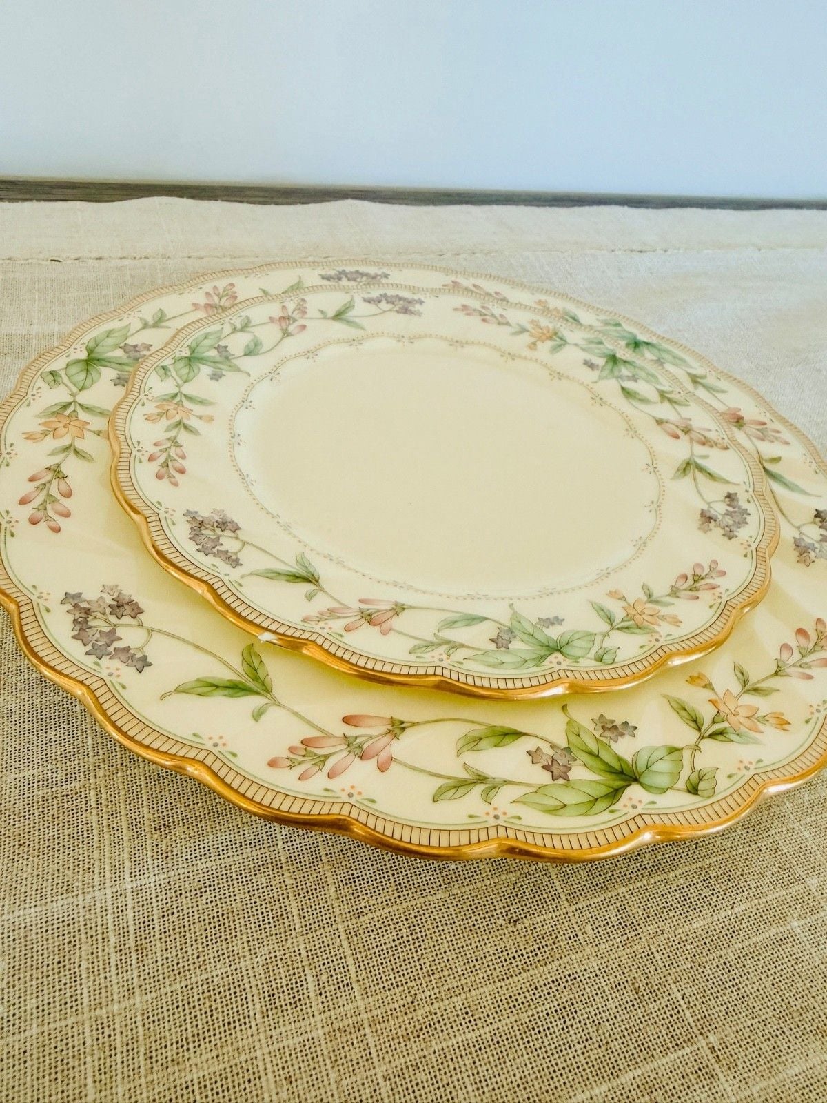 Noritake Brookhollow 4704 Bone China | 1 Dinner Plate + 1 Salad Plate 4