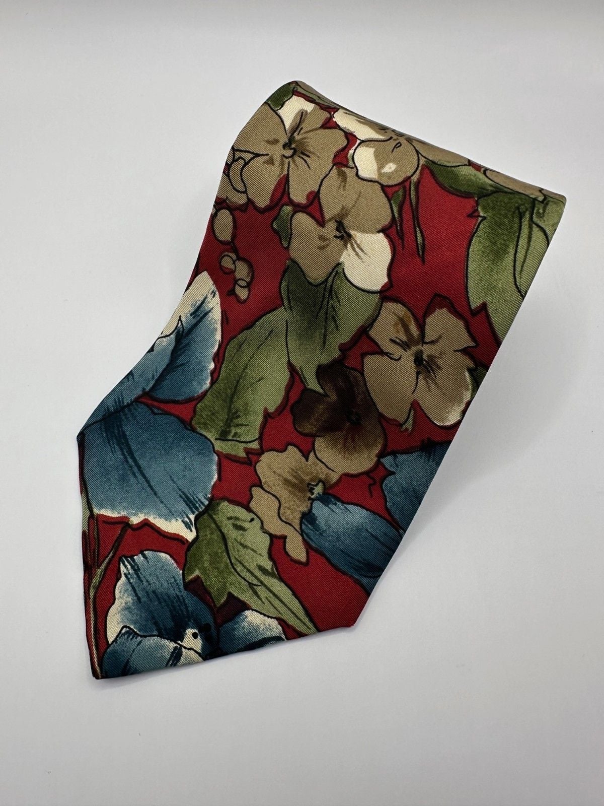 Robert Talbott Studio x Mark Shale Red Tropical Floral Silk Tie – Handmade USA 7