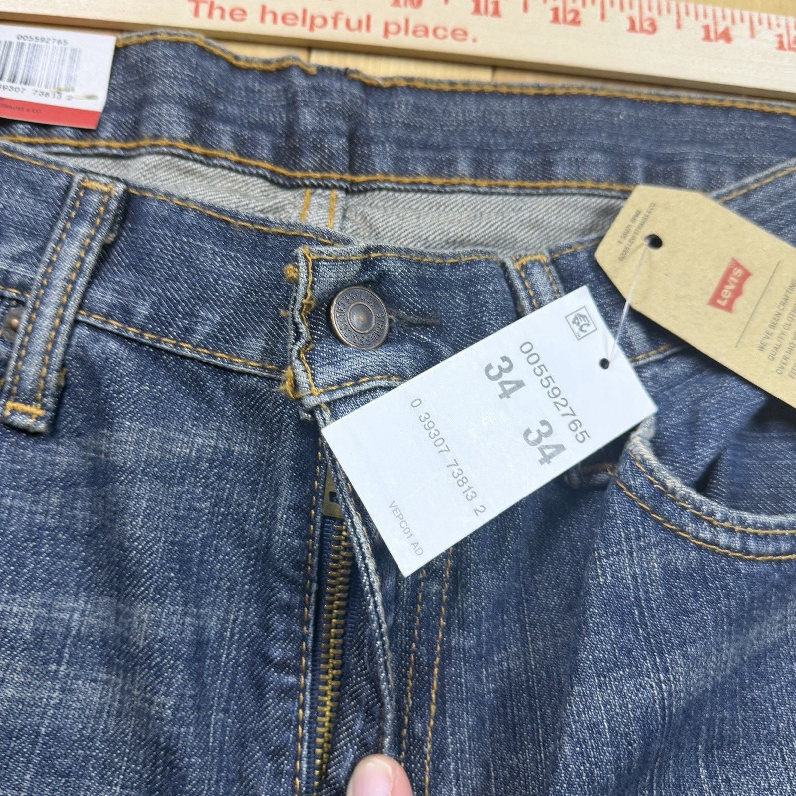 Levi’s 559 Jeans Mens 34x34 Relaxed Straight Dark Wash Denim NWT 00559-2765 11