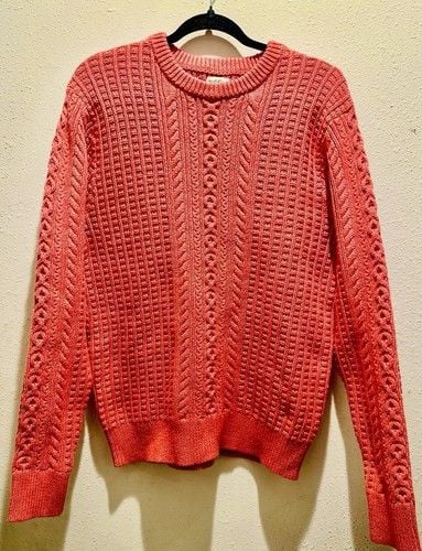 NWT J Crew SZ XL 100% Cotton Cableknit Sweater In Coral GrannyCore Color Of 2024 4