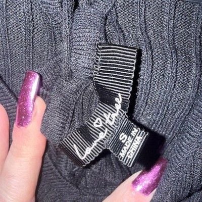 Love Tree Black Ribbed Knit Sweater with Lace-Up Detail 4