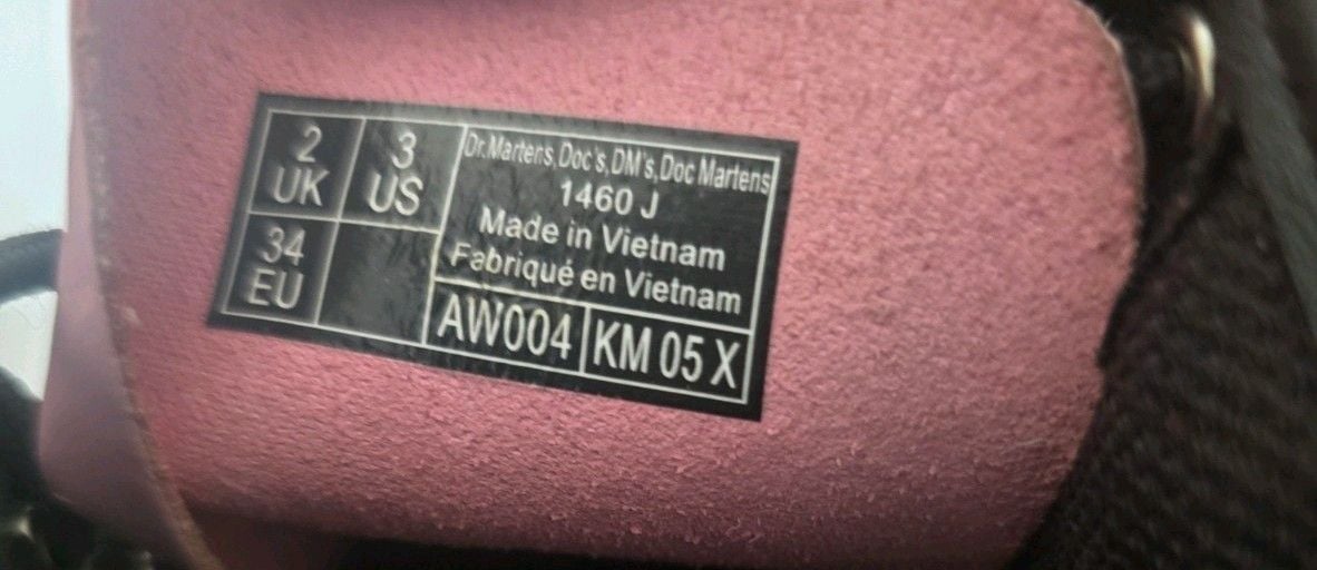 Dr. Martens Patent Leather Pink Combat 1460 Boots Bounce Kids Girls Size 3 11