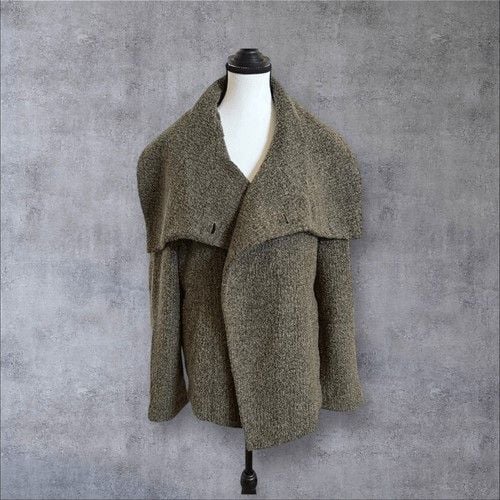 Lisa Rinna Collection Boucle Shawl Collar Jacket Color: Deep Olive Size M 2