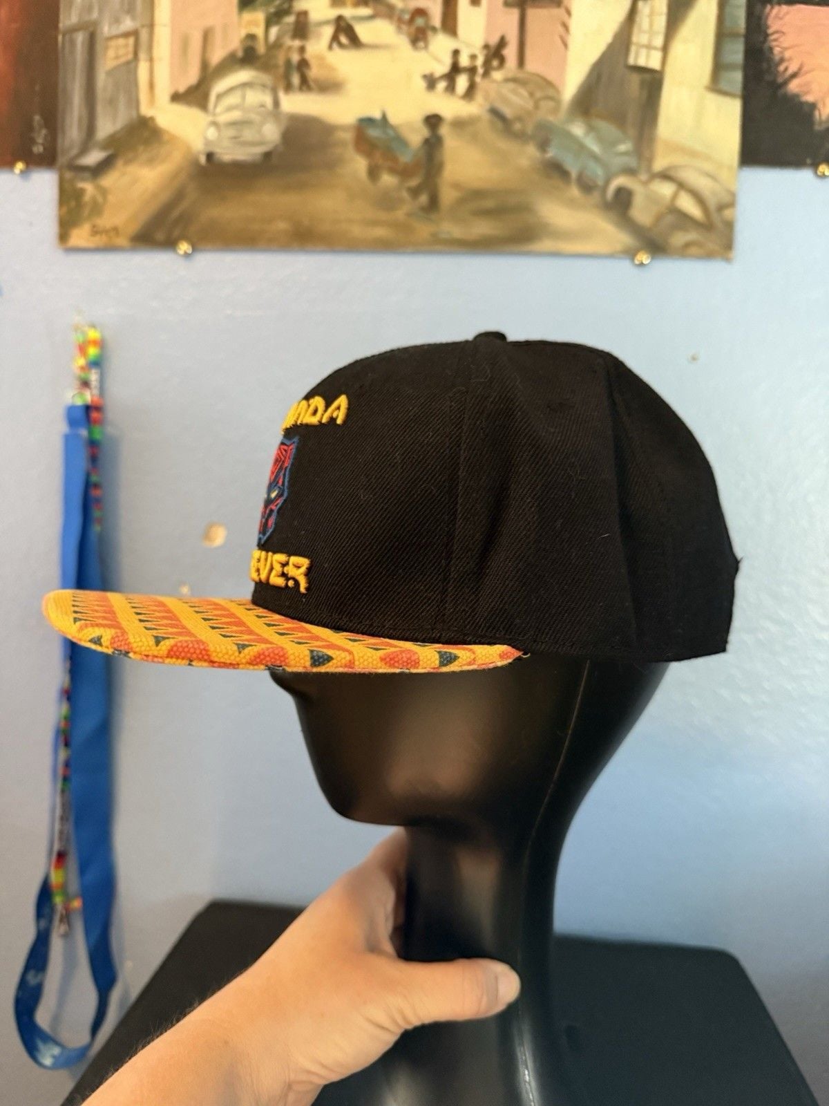 Marvel Black Panther Adult Hat Cap Black Yellow Wakanda Forever Tribal Snapback 3