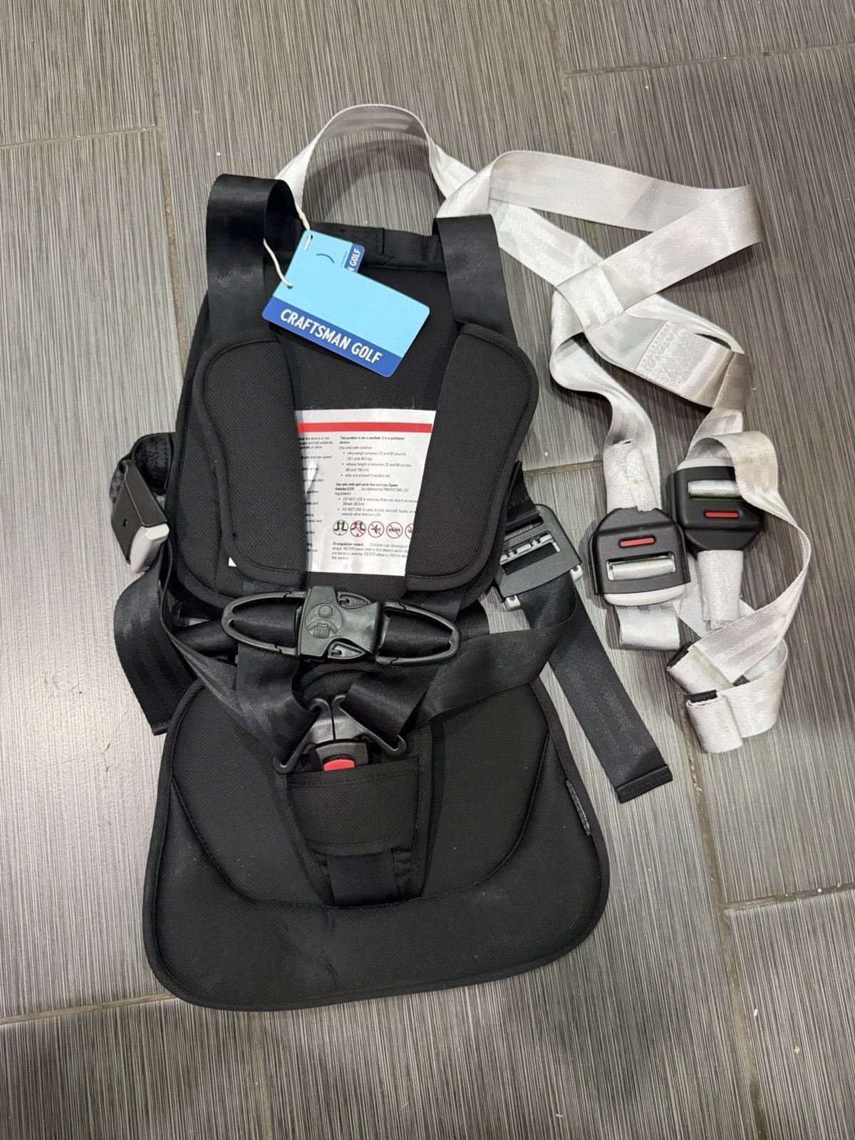 Craftsman Golf Toddler Safety Harness Vest Adjustable Buckle Black/White 15-27" 1