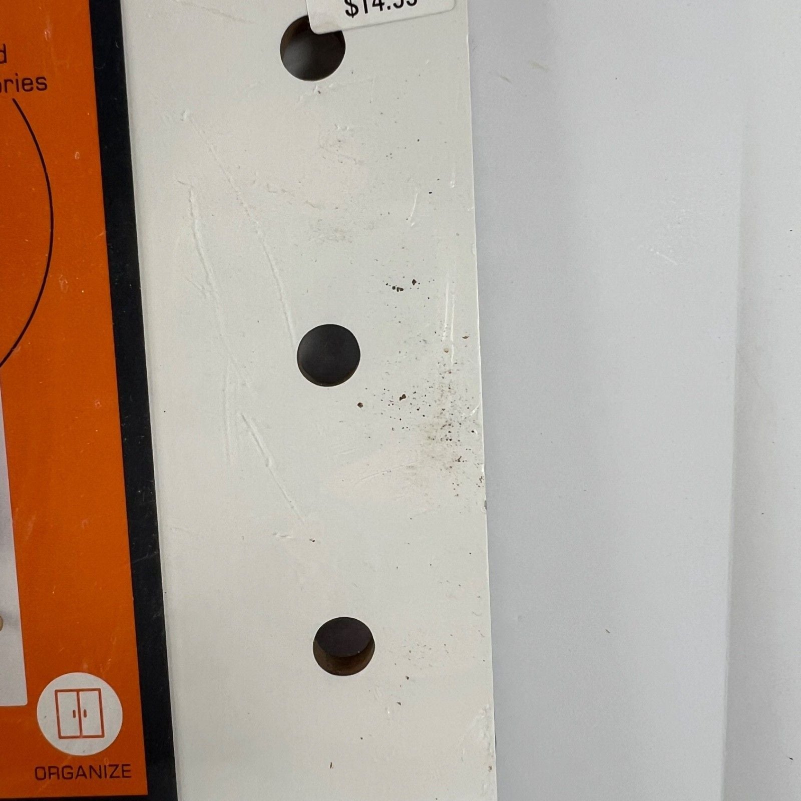 11" x 14" Equip Your Space White Pegboard With 10 Removable Gold Pegs Organize 15