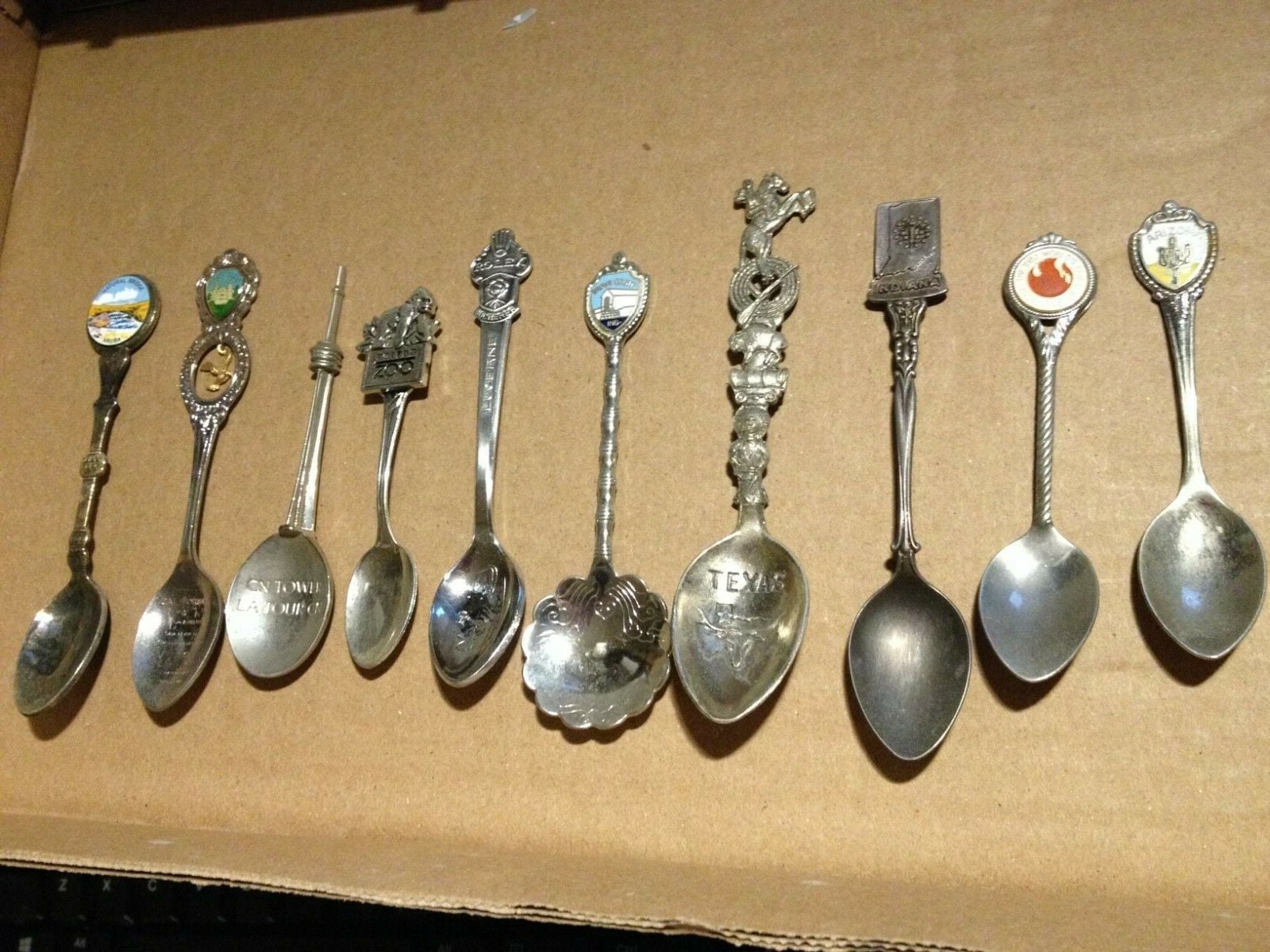 10 Assorted Souvenir Spoon Collection including Silver Plated "FREE SHIPPING" 1