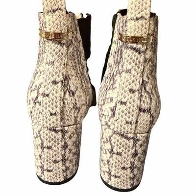 Cole Haan Grand OS Nitasha Python Snakeskin Chelsea Ankle Boots Block Heel 6 B 4