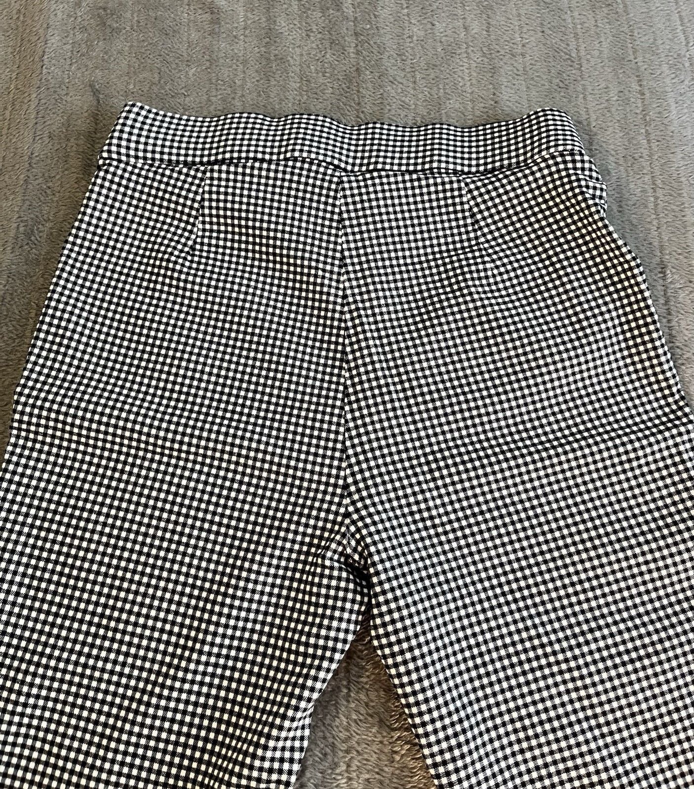 Womens Tommy Hilfiger Black & White Gingham High-Waisted Pixie Ankle Pants Sz 8 9