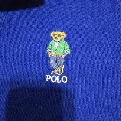 POLO Ralph Lauren Polo Bear Logo Men's Royal Blue Preppy Classic Fit Polo Size L 3